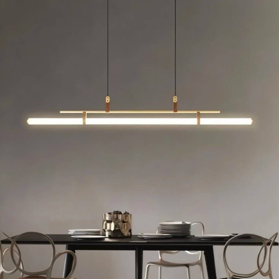 Freyza - Solin | Modern Black LED Tube Chandelier for Stylish Dining Rooms