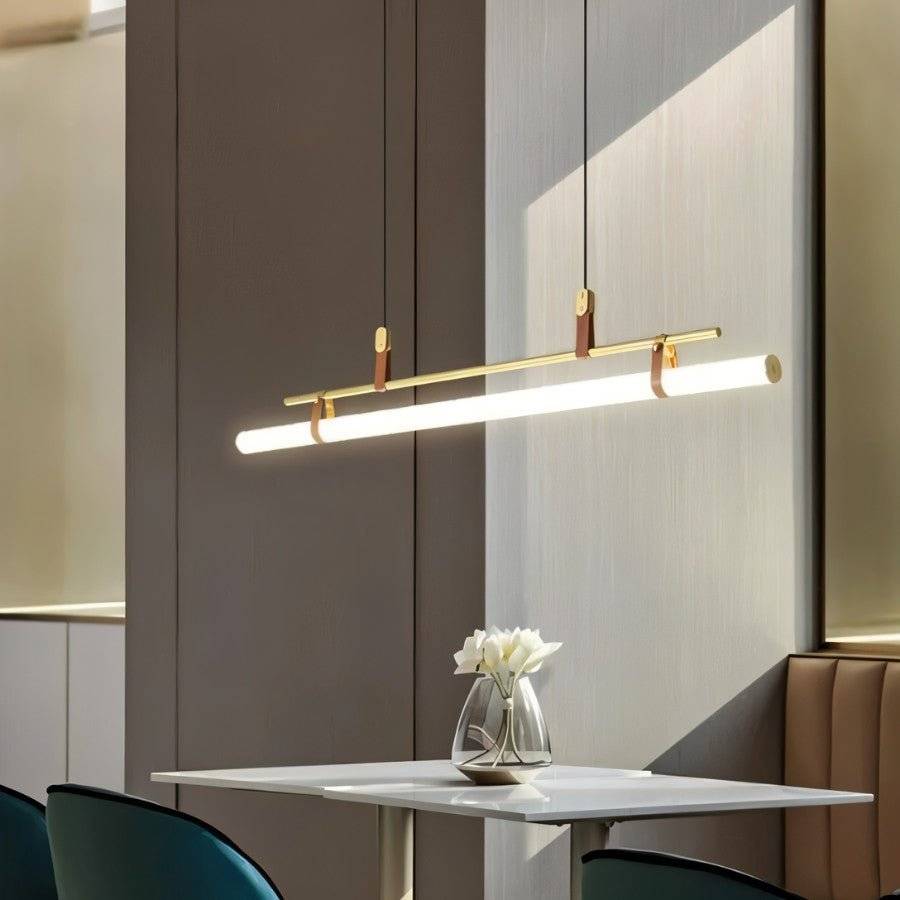 Freyza - Solin | Modern Black LED Tube Chandelier for Stylish Dining Rooms