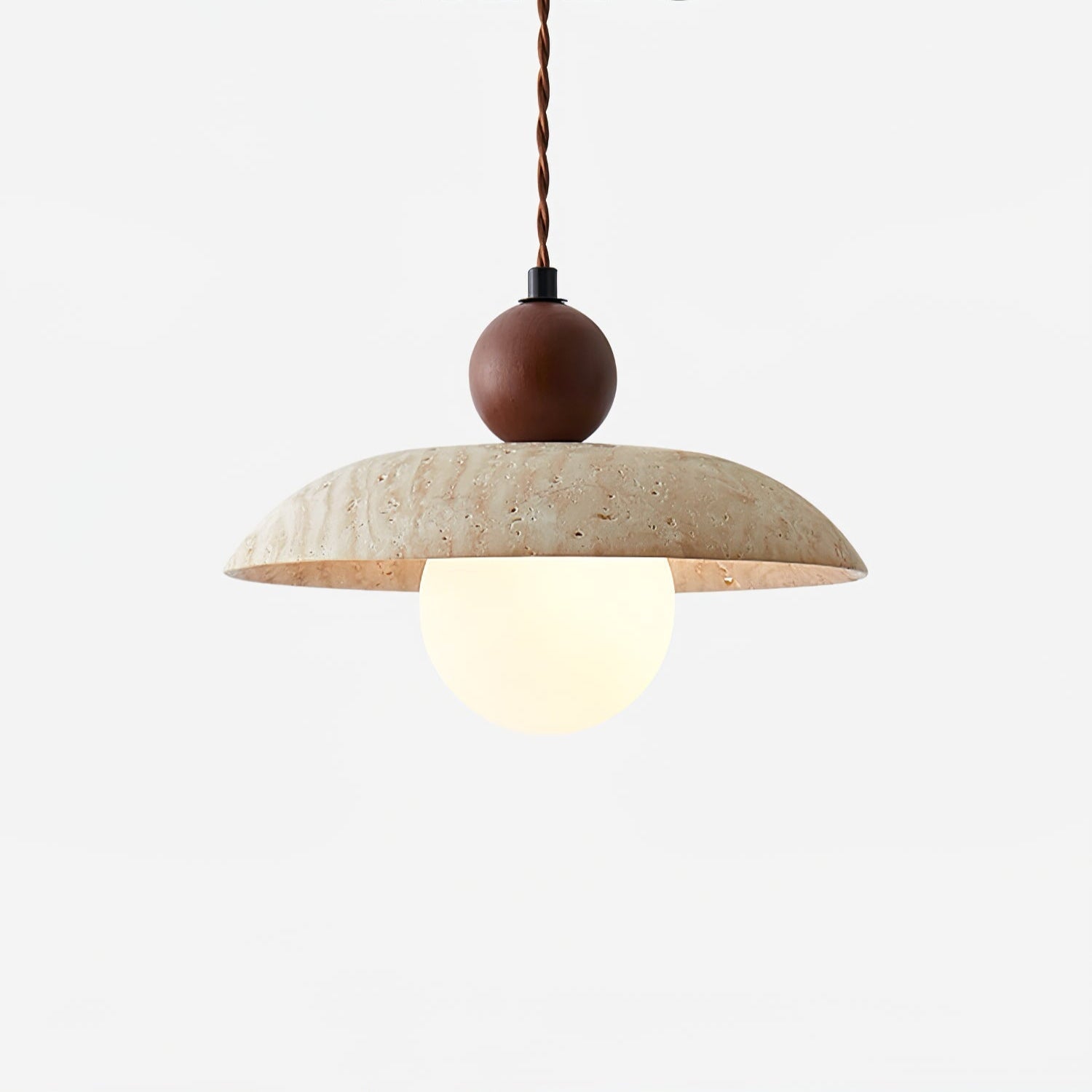 Freyza | Suspension en travertin Soleil – Luminaire pour cuisine et salle à manger