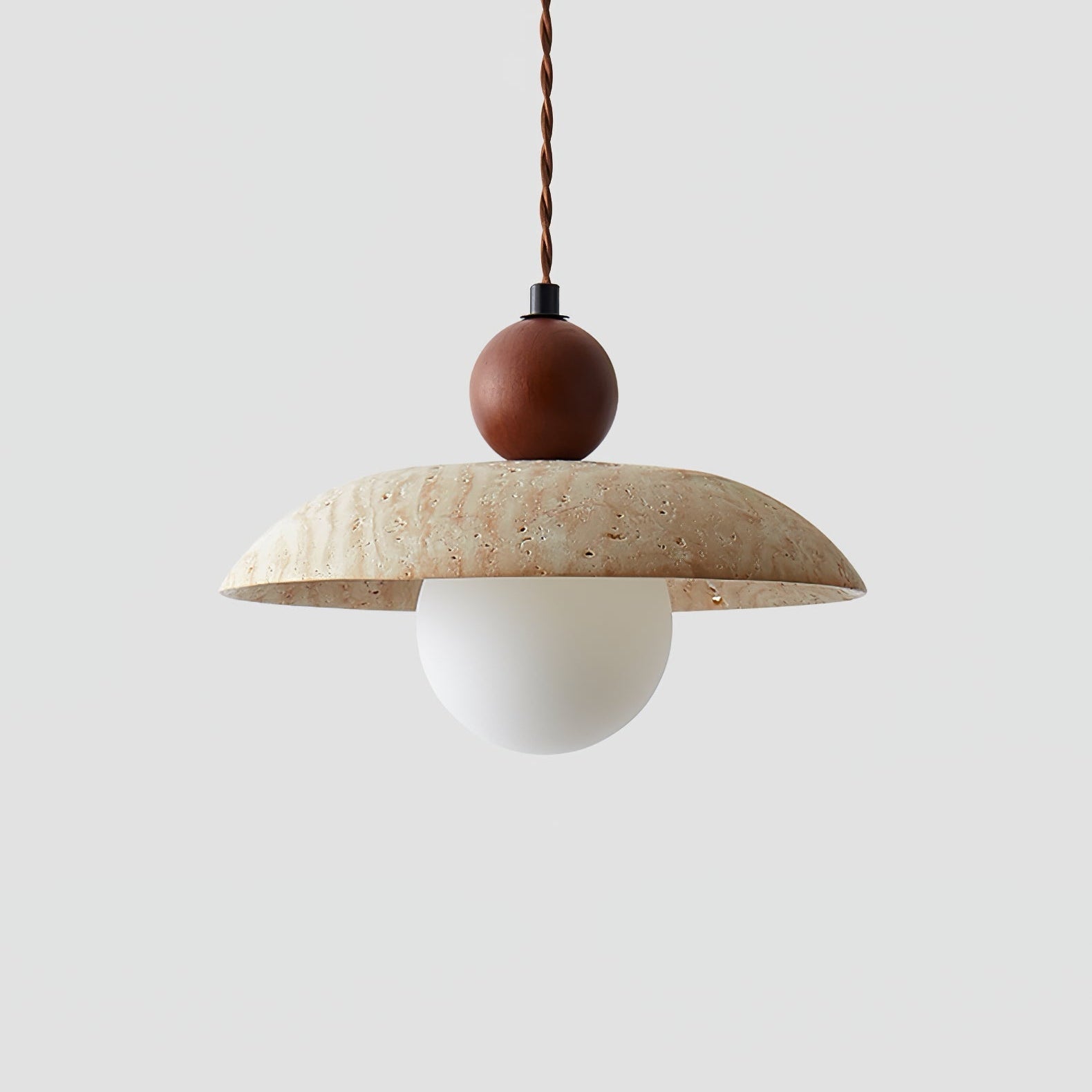 Freyza | Suspension en travertin Soleil – Luminaire pour cuisine et salle à manger
