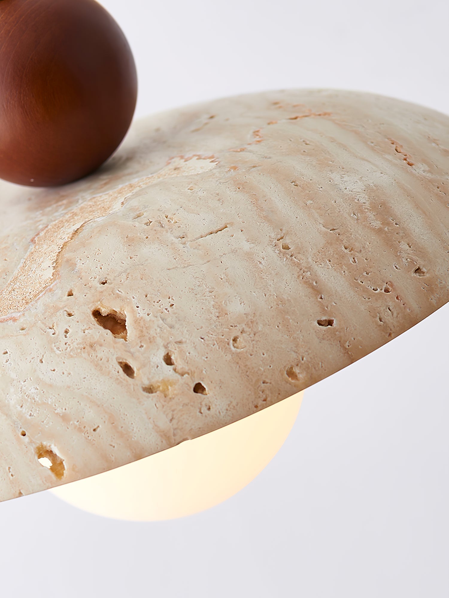 Freyza | Suspension en travertin Soleil – Luminaire pour cuisine et salle à manger