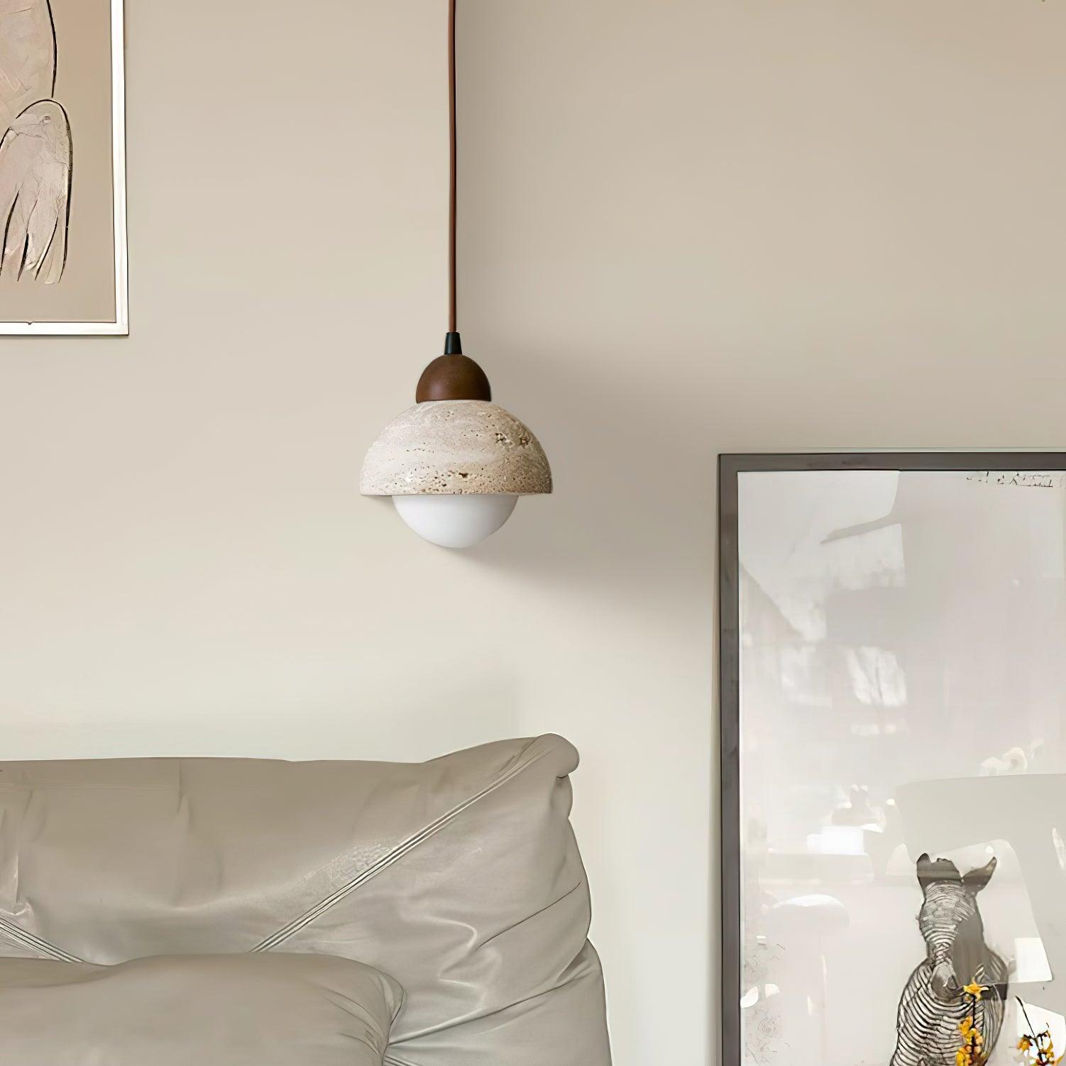 Freyza | Suspension en bois avec abat-jour en verre blanc – Lampe moderne pour cuisine et salle à manger