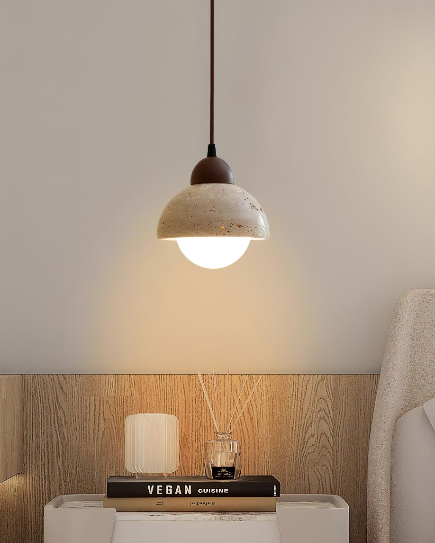 Freyza | Suspension en bois avec abat-jour en verre blanc – Lampe moderne pour cuisine et salle à manger