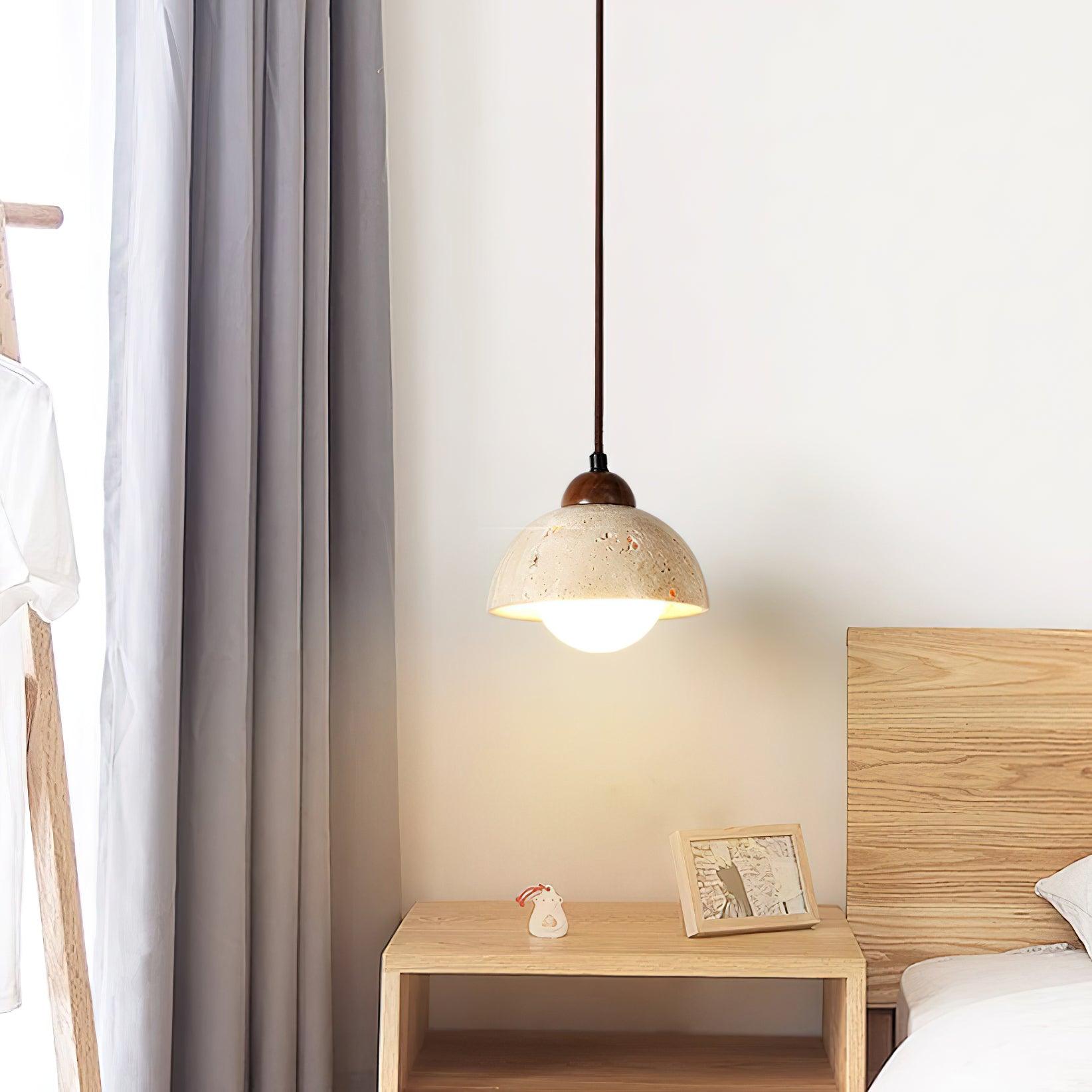 Freyza | Suspension en bois avec abat-jour en verre blanc – Lampe moderne pour cuisine et salle à manger