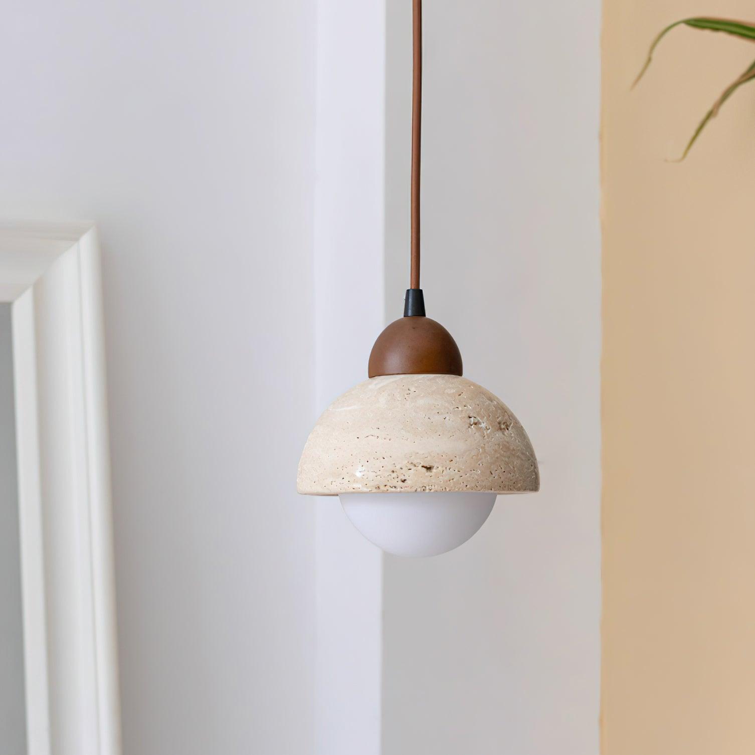 Freyza | Suspension en bois avec abat-jour en verre blanc – Lampe moderne pour cuisine et salle à manger
