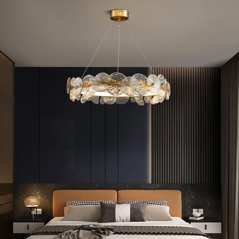 Freyza - Sovian | Elegant Sculptural Dual-Ring Glass Chandelier