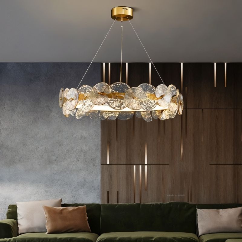 Freyza - Sovian | Elegant Sculptural Dual-Ring Glass Chandelier