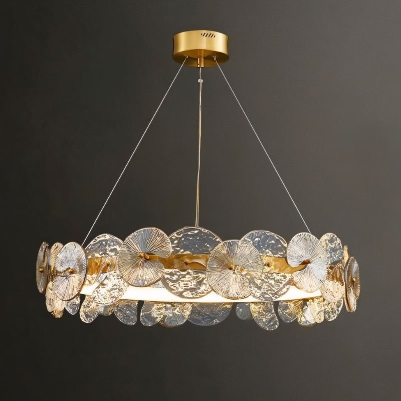 Freyza - Sovian | Elegant Sculptural Dual-Ring Glass Chandelier