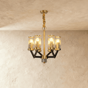 Freyza - Modern Gold Copper Glass Dining Room Chandelier Light