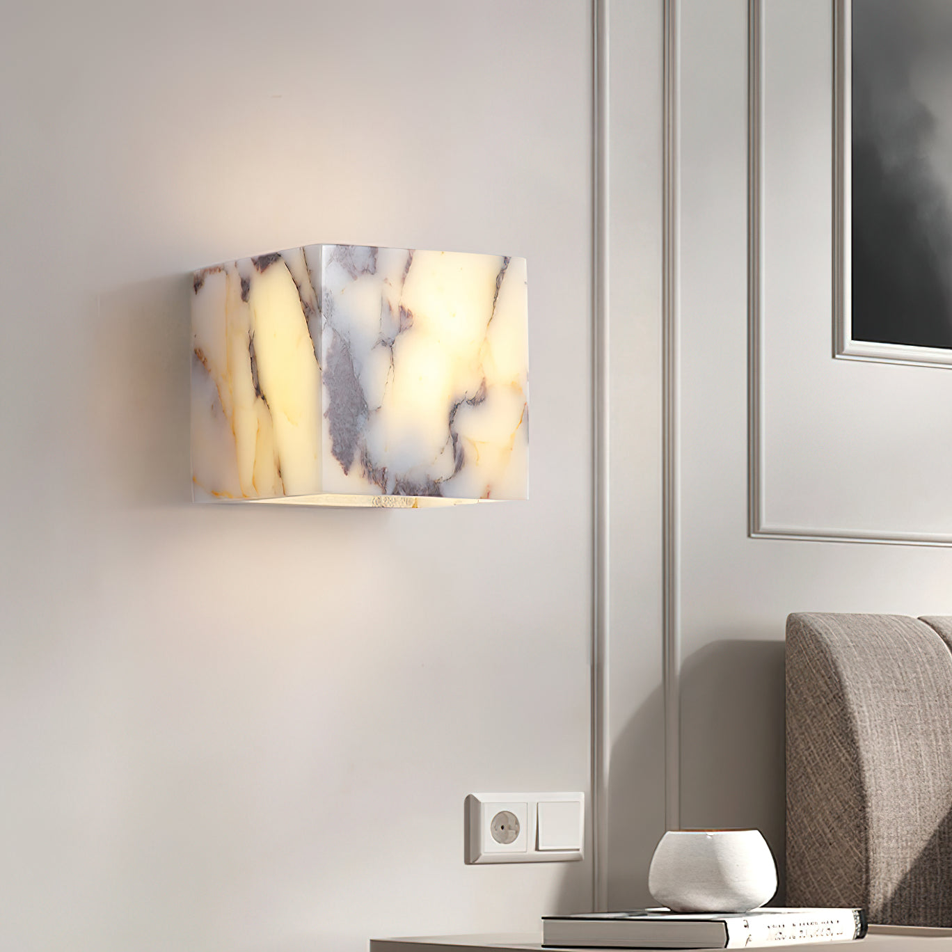 Freyza | Illaee Square Marble Marble Wall Light – Bedroom Hallway