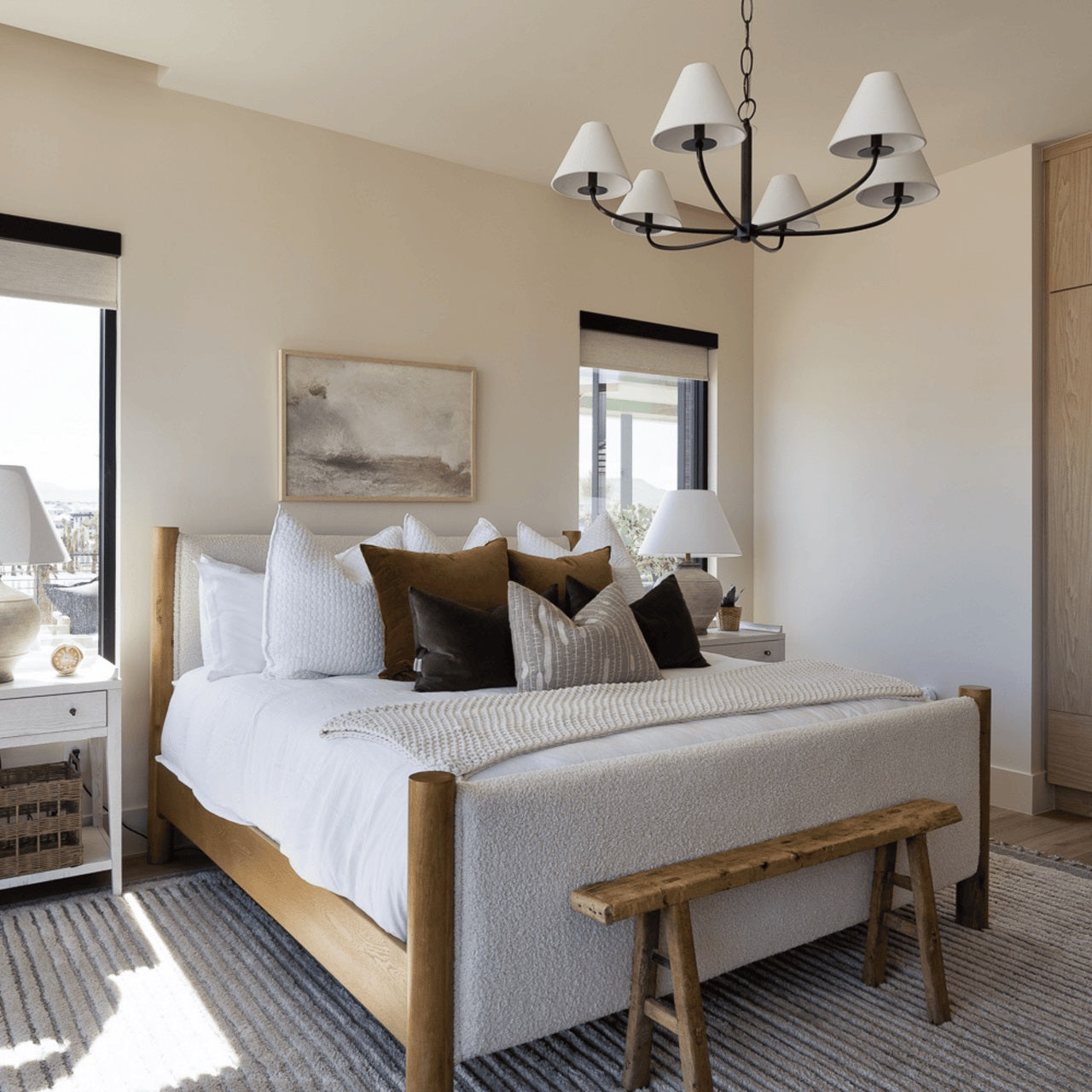 Freyza | Klassischer Vintage-Stoff-Kronleuchter Fleur – Vintage-Esszimmer-Wohnzimmer