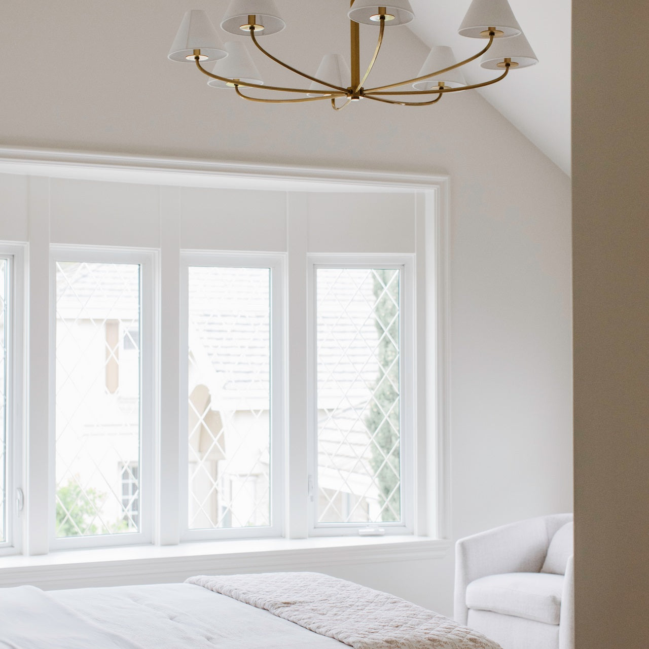 Freyza | Klassischer Vintage-Stoff-Kronleuchter Fleur – Vintage-Esszimmer-Wohnzimmer