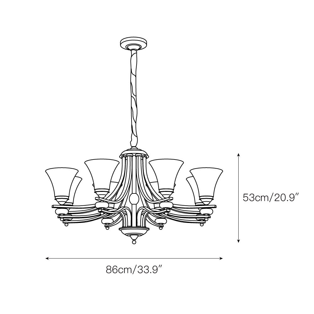 Freyza | Cizorila Postmodern Luxury Brass Glass Chandelier – Modern Dining Room Living Room