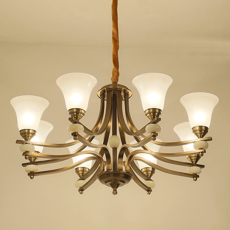 Freyza | Cizorila Postmodern Luxury Brass Glass Chandelier – Modern Dining Room Living Room
