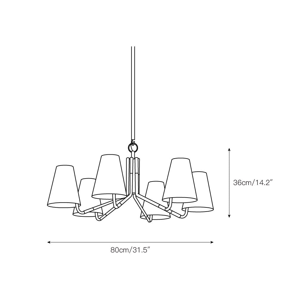 Freyza | Stanwyck Vintage Industrial Fabric Chandelier – Industrial Dining Room Living Room