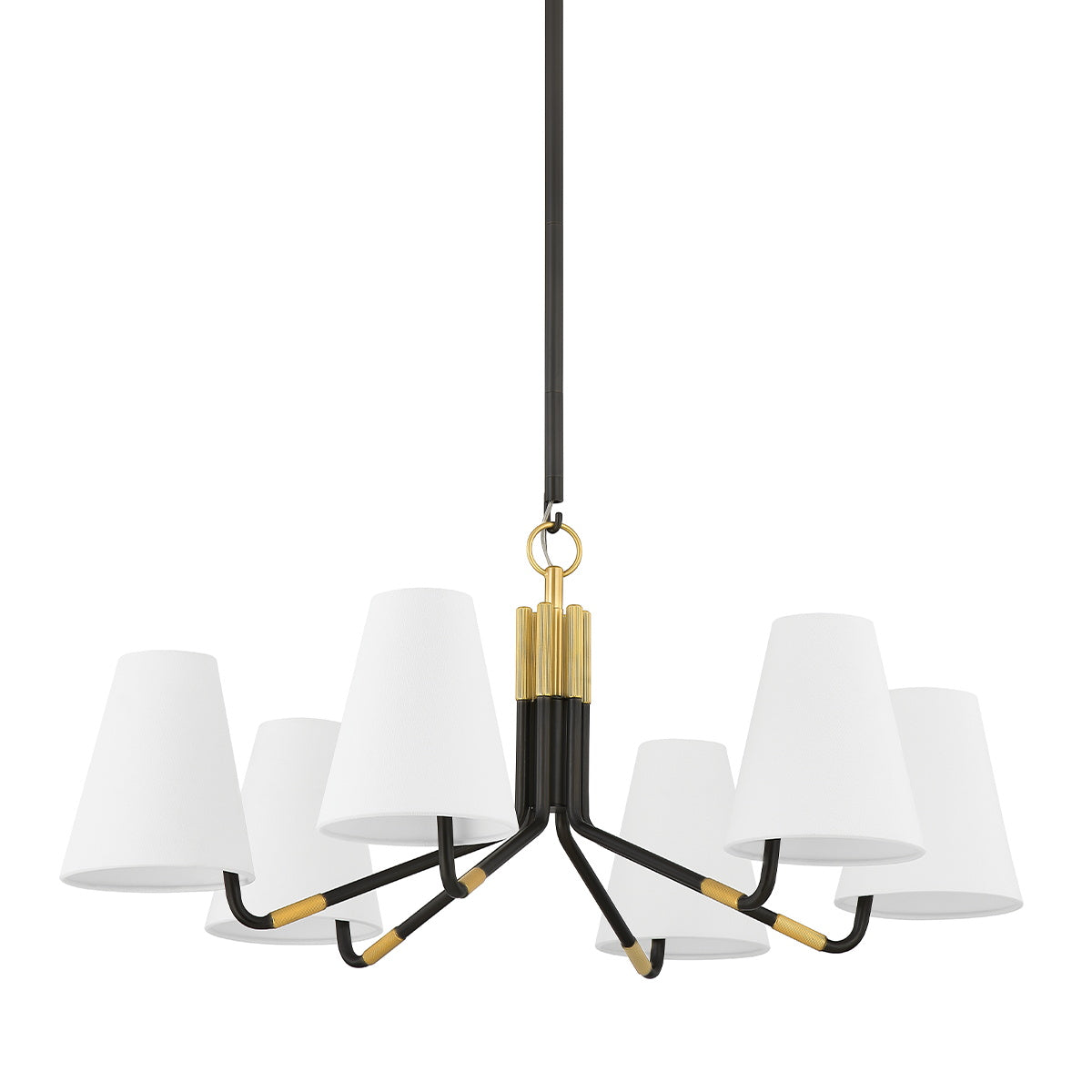 Freyza | Stanwyck Vintage Industrial Fabric Chandelier – Industrial Dining Room Living Room