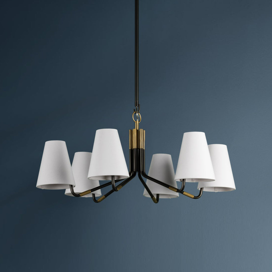 Freyza | Stanwyck Vintage Industrial Fabric Chandelier – Industrial Dining Room Living Room