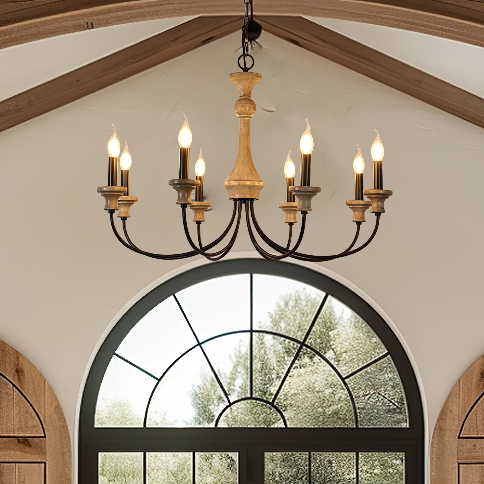 Freyza | Zatheora Vintage Stardust Wood Chandelier – Vintage Dining Room Living Room