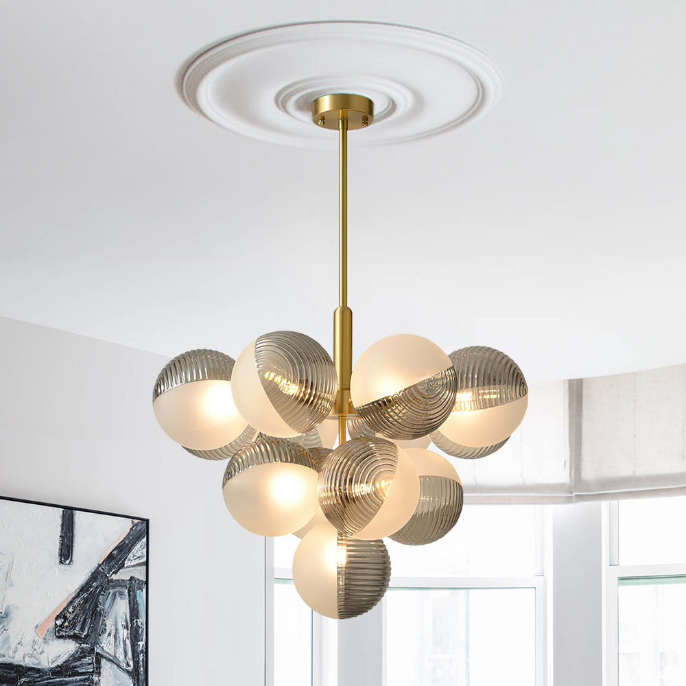 Freyza | Alvunix Statement Glass Glass Chandelier – Dining Room Living Room