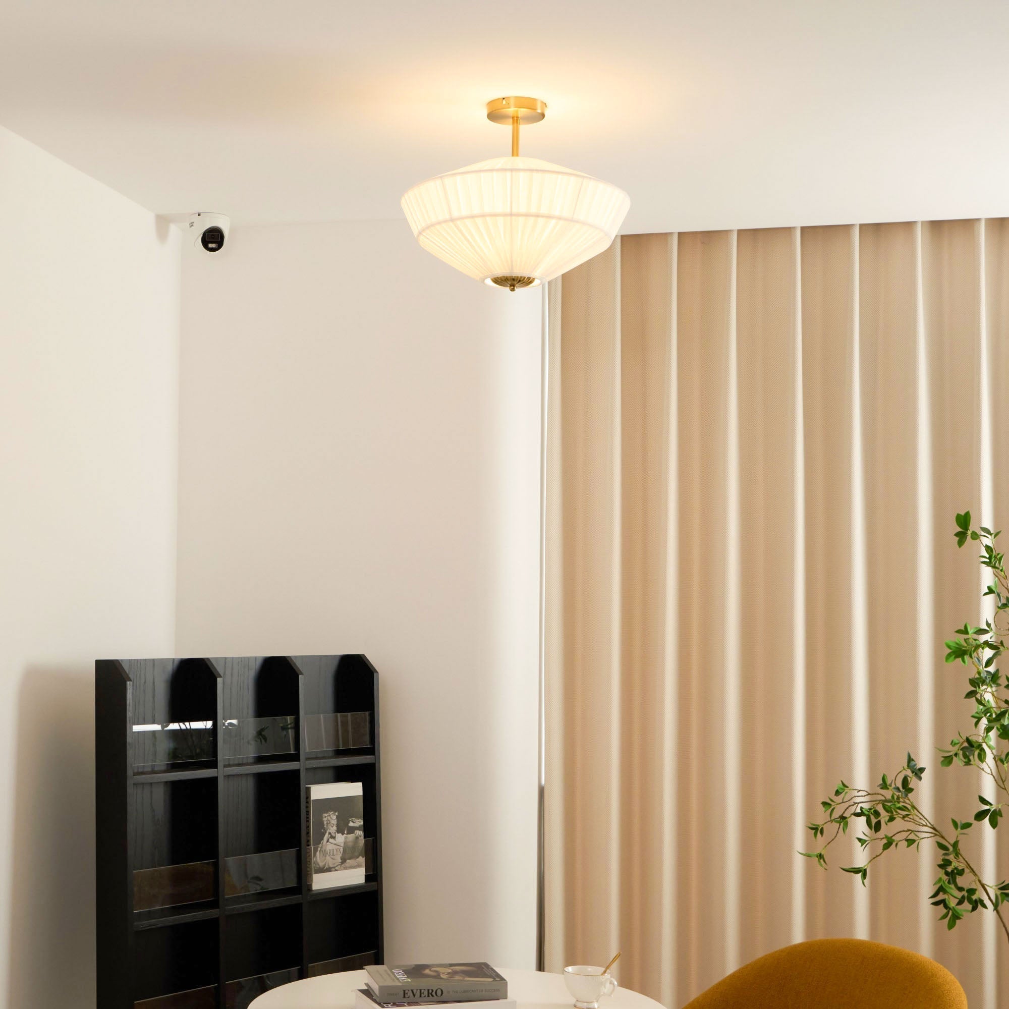 Freyza | Casoreth Pleated Fabric Fabric Ceiling Light – Bedroom Living Room