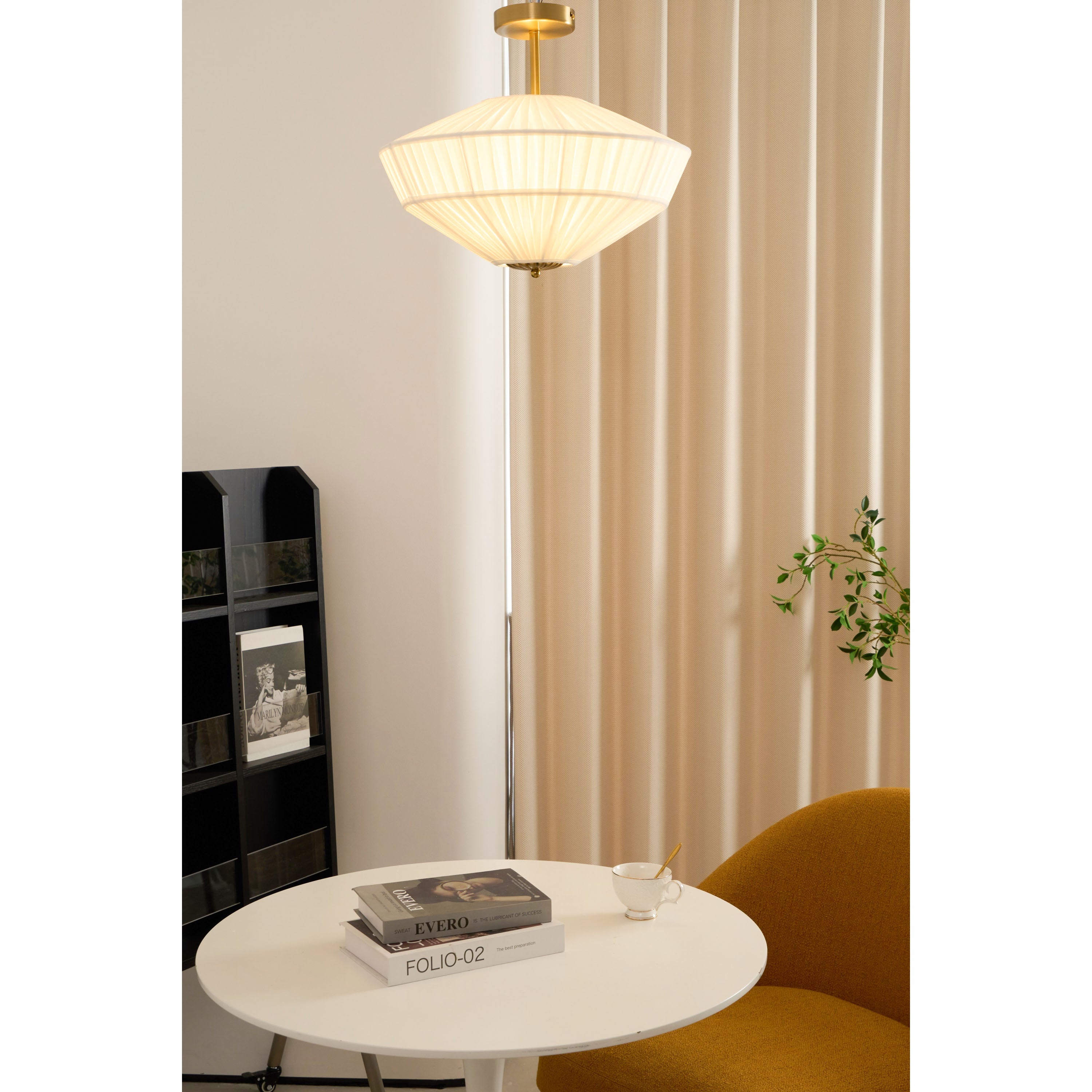 Freyza | Casoreth Pleated Fabric Fabric Ceiling Light – Bedroom Living Room