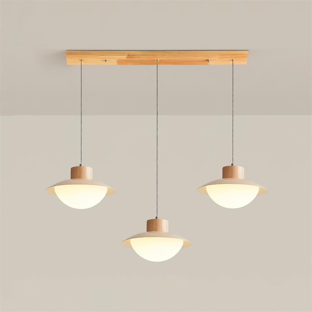 Freyza | Suspension en métal et bois – Luminaire suspendu minimaliste pour cuisine et salle à manger