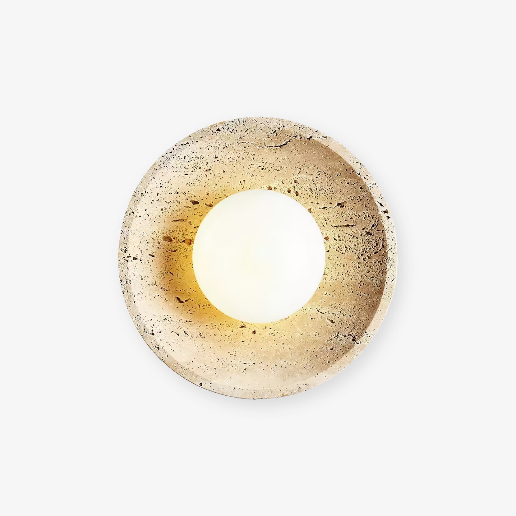 Freyza | Applique murale en travertin Vephair à structure en forme de bol – chambre, couloir