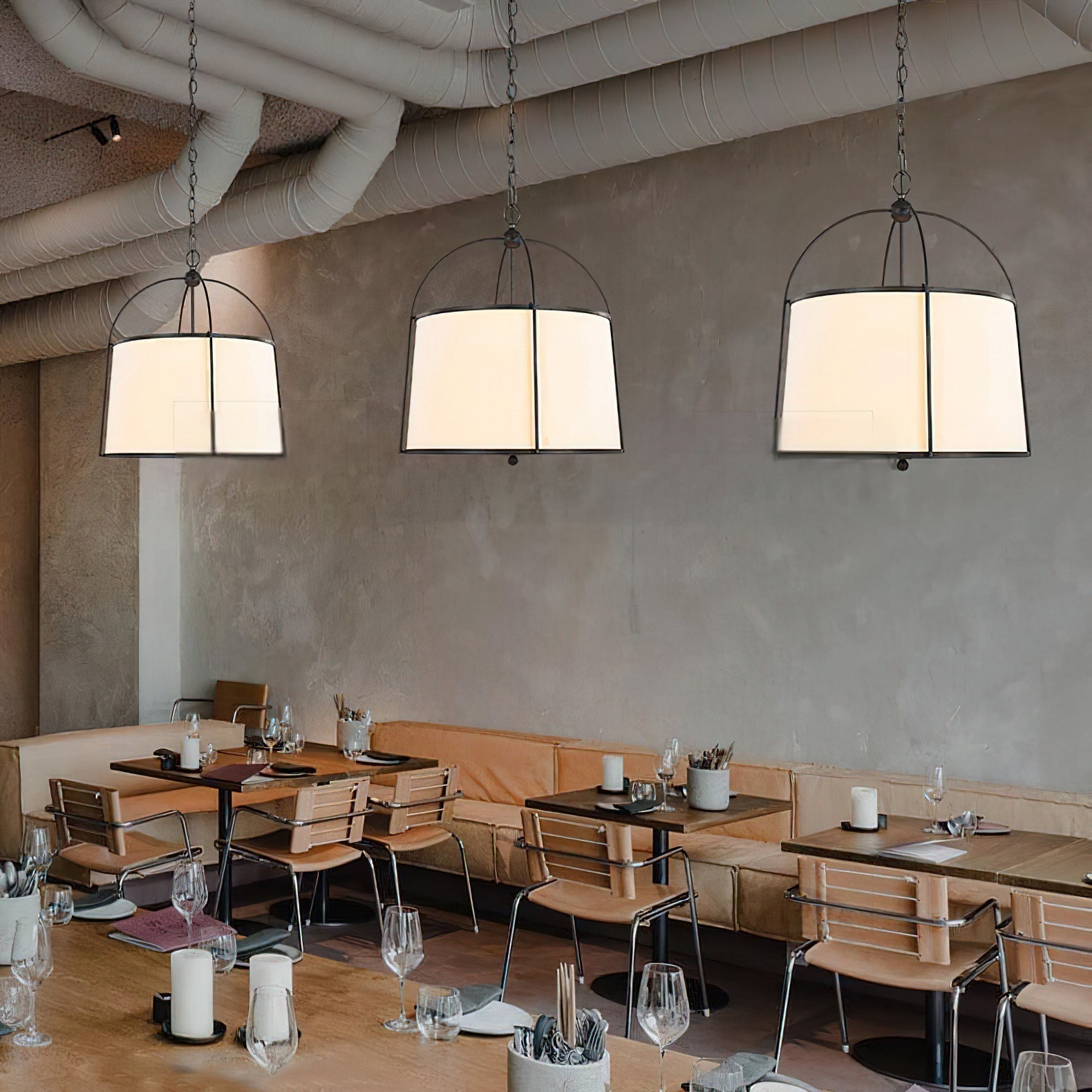 Freyza | Flare Vintage Industrial Fabric Pendant Light – Industrial Kitchen Dining Room