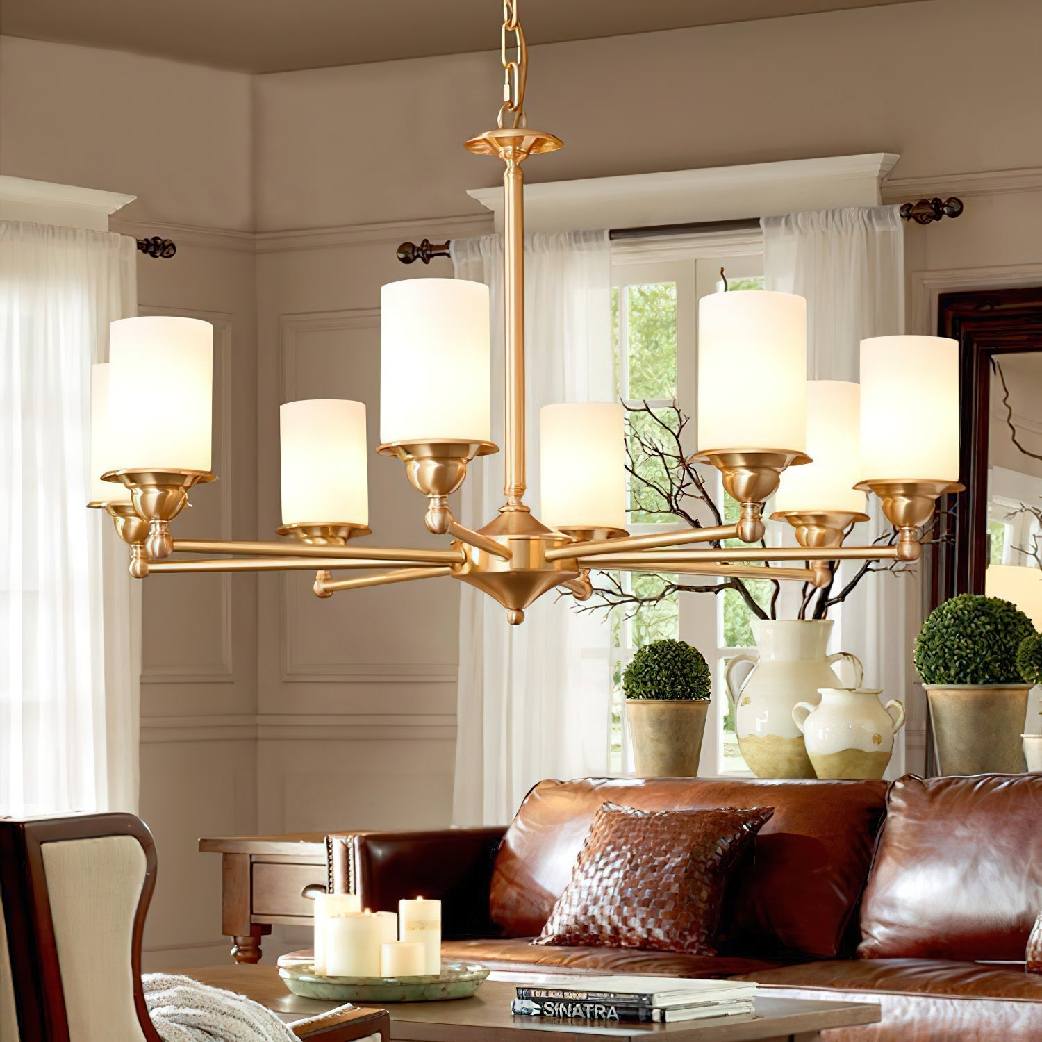 Freyza | Idorara Postmodern Luxury Brass Glass Chandelier – Modern Dining Room Living Room