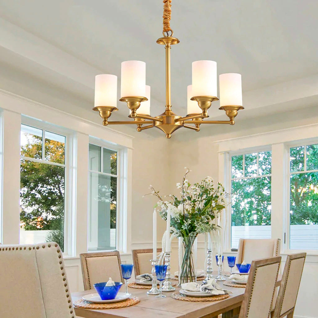 Freyza | Idorara Postmodern Luxury Brass Glass Chandelier – Modern Dining Room Living Room