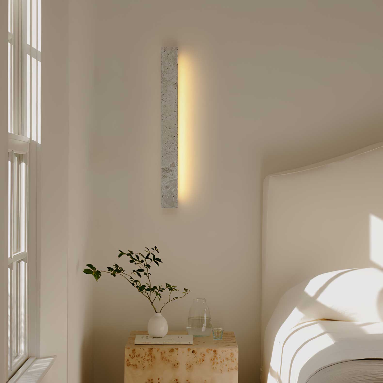 Freyza | Applique murale suspendue en travertin Ardora – chambre, couloir