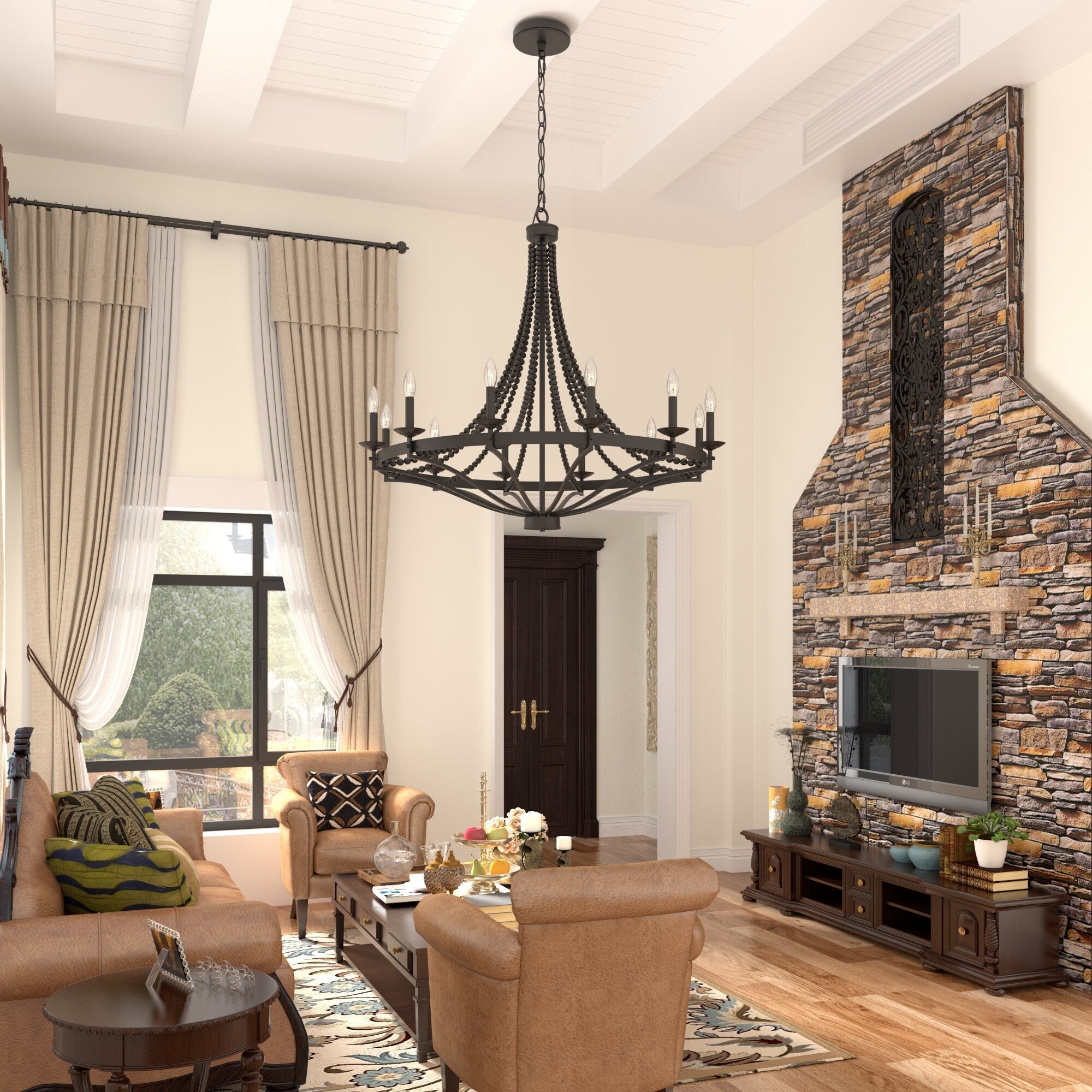 Freyza | Isoren Vintage-Industrielle Holzlampe – Industrielles Esszimmer-Wohnzimmer