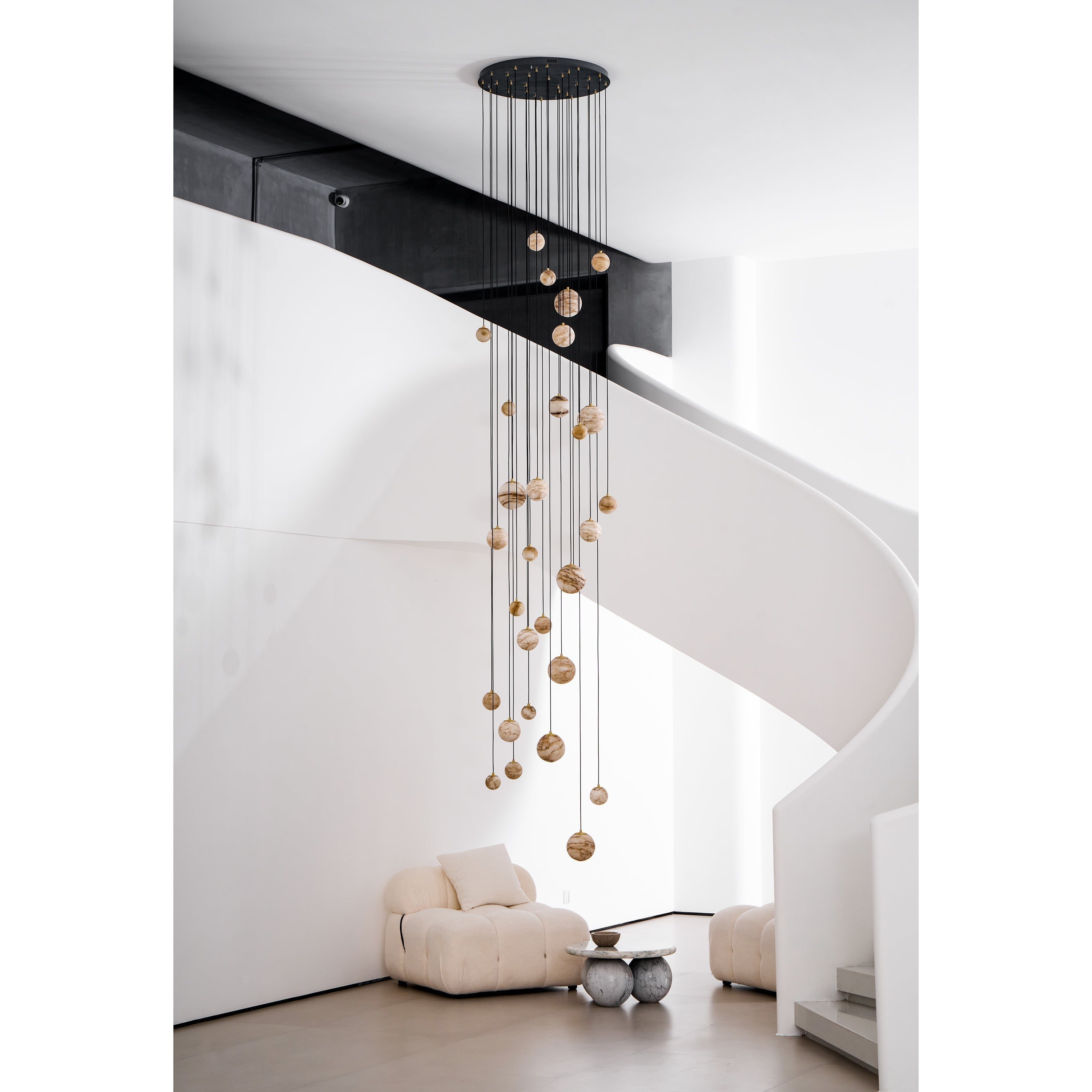 Freyza | Arsorarae Cluster Alabaster Chandelier – Dining Room Living Room