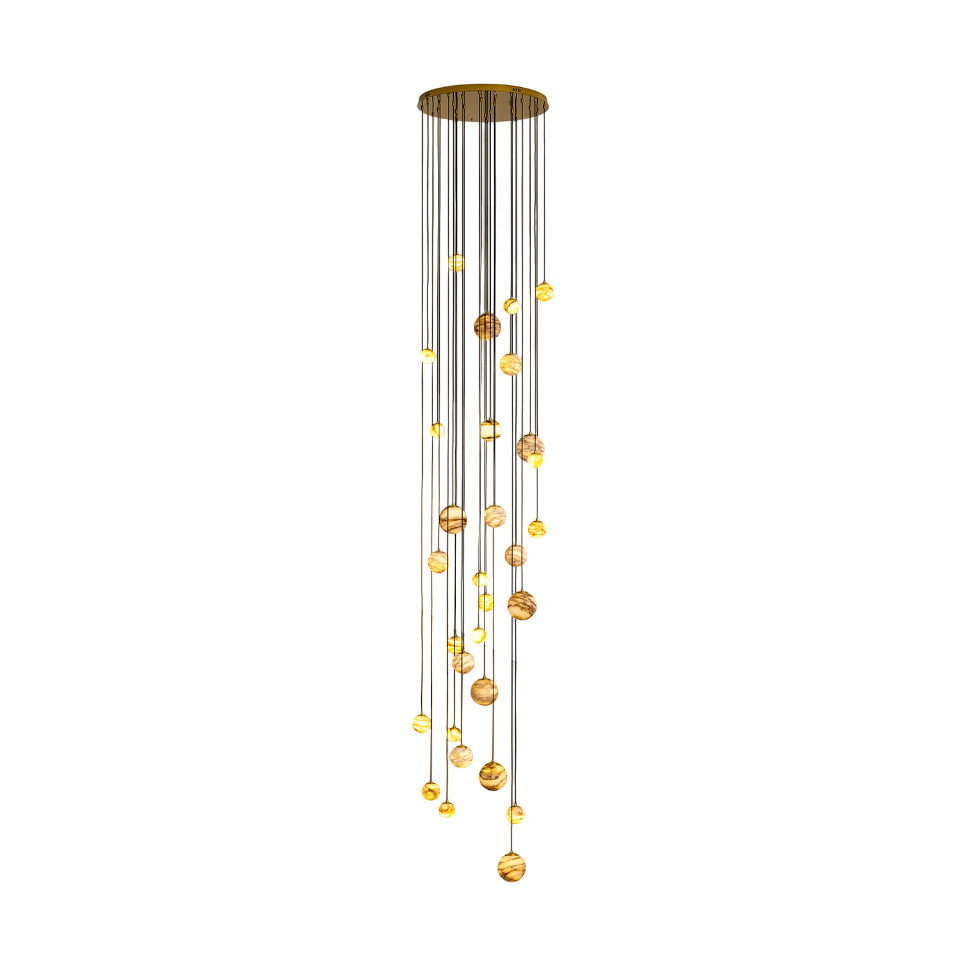 Freyza | Arsorarae Cluster Alabaster Chandelier – Dining Room Living Room