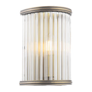 Sutton | Wall Light with Ribbed Glass Shade & Antique Brass Finish | Elegant Illumination for Any Room 1