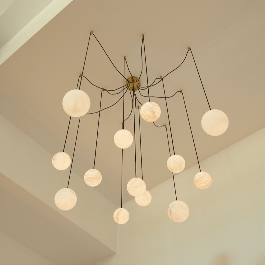 Freyza - SvaraStone | Elegant Modern Alabaster Dining Room Chandelier Light