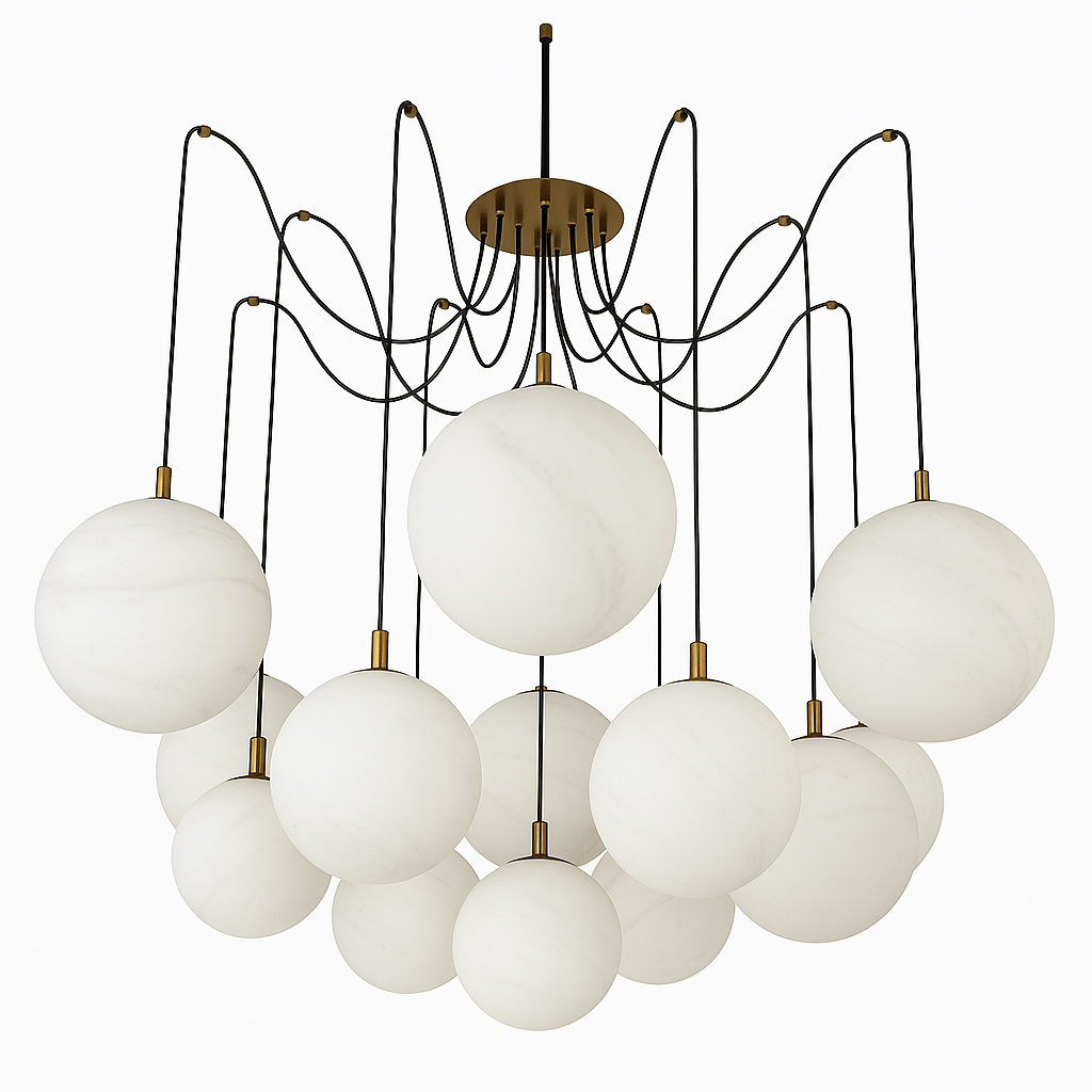Freyza - SvaraStone | Elegant Modern Alabaster Dining Room Chandelier Light