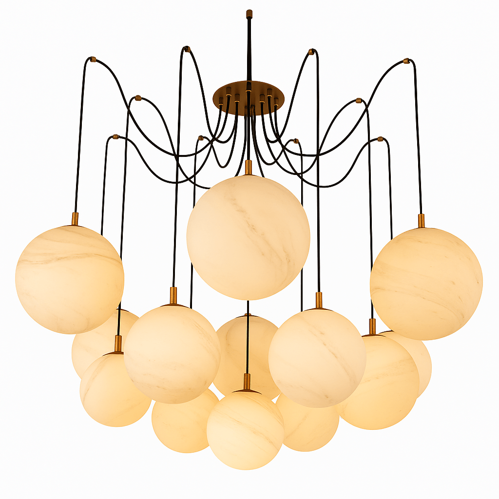 Freyza - SvaraStone | Elegant Modern Alabaster Dining Room Chandelier Light