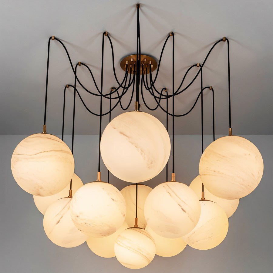 Freyza - SvaraStone | Elegant Modern Alabaster Dining Room Chandelier Light