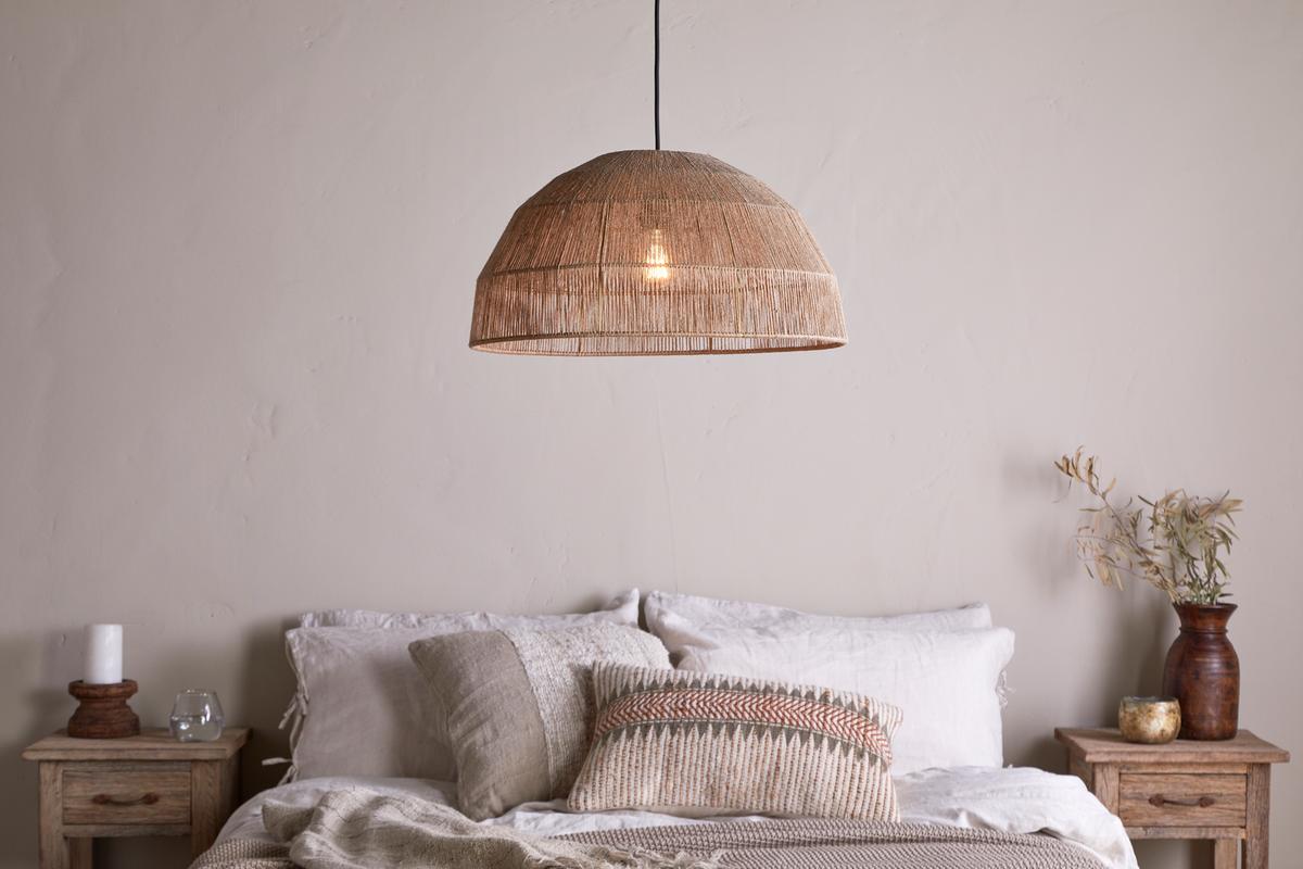 JuteCraft | Rustic Natural Jute Dome Lampshade for Cozy Ambiance 2