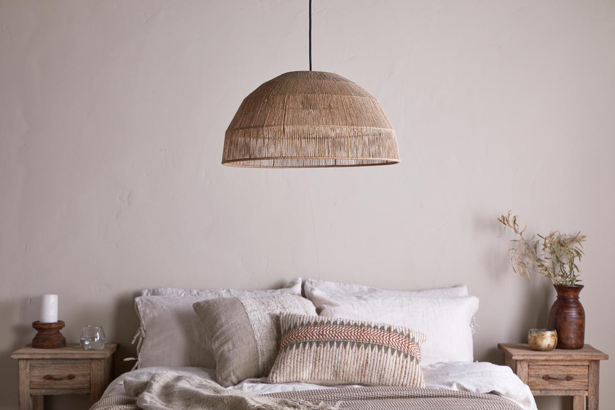 JuteCraft | Rustic Natural Jute Dome Lampshade for Cozy Ambiance 4