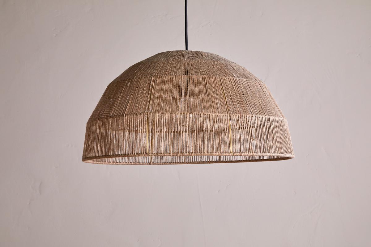 JuteCraft | Rustic Natural Jute Dome Lampshade for Cozy Ambiance 5