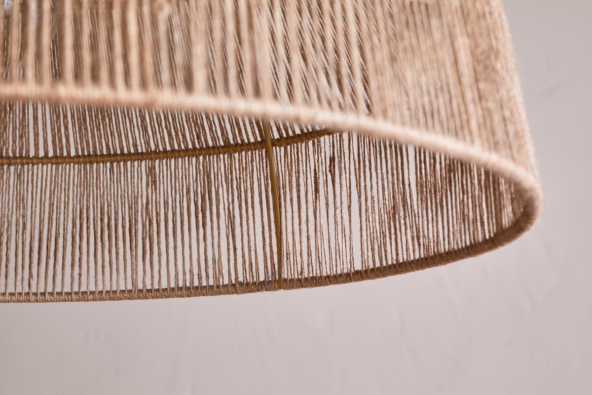 JuteCraft | Rustic Natural Jute Dome Lampshade for Cozy Ambiance 6