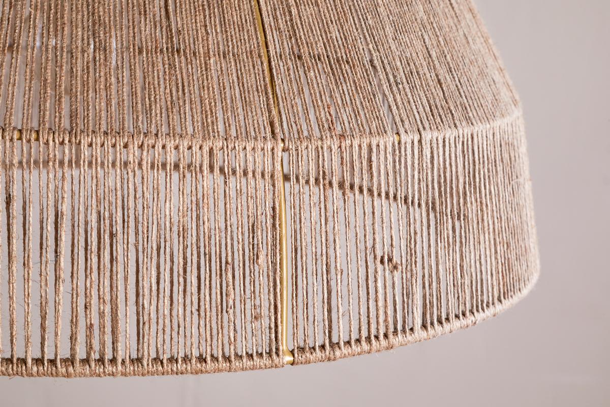 JuteCraft | Rustic Natural Jute Dome Lampshade for Cozy Ambiance 7