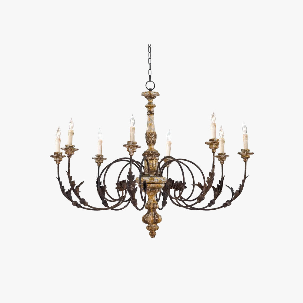 Freyza | Silva Large Retro Wood Chandelier – Retro Dining Room Living Room