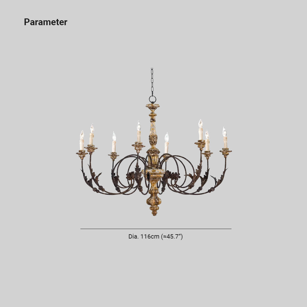 Freyza | Silva Large Retro Wood Chandelier – Retro Dining Room Living Room