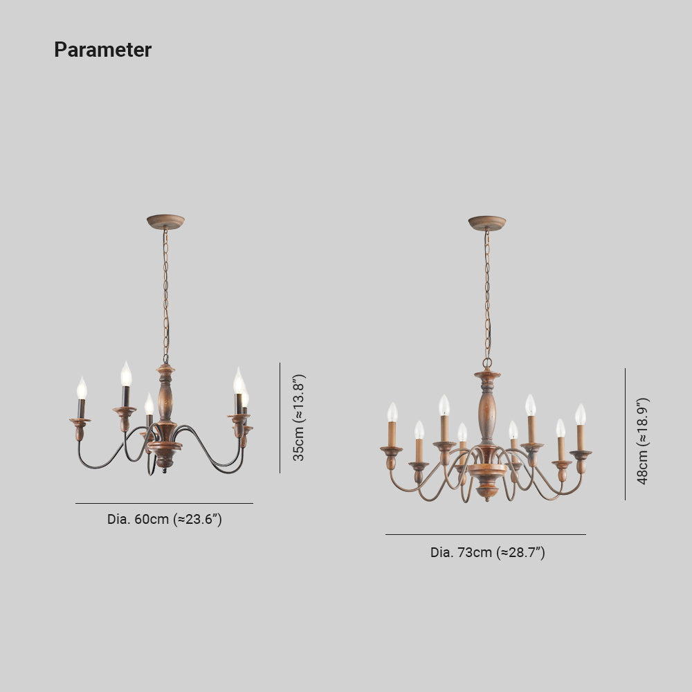 Freyza | Silva Industrial Design Wood Chandelier – Industrial Dining Room Living Room