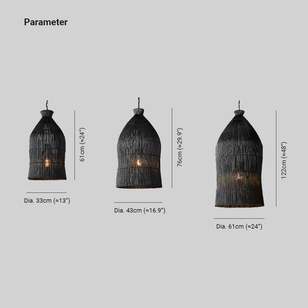 Freyza | Ritta Design Birdcage Rattan Pendant Light – Kitchen Dining Room