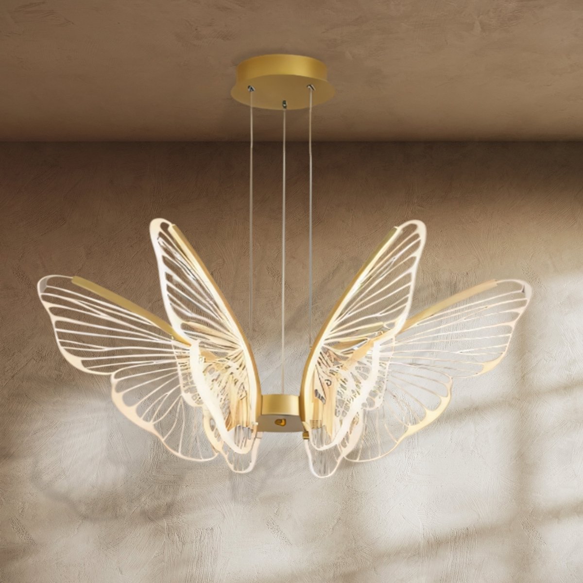 Freyza - TajiaGlow | Elegant Modern Gold Chandelier Light with Acrylic Shades