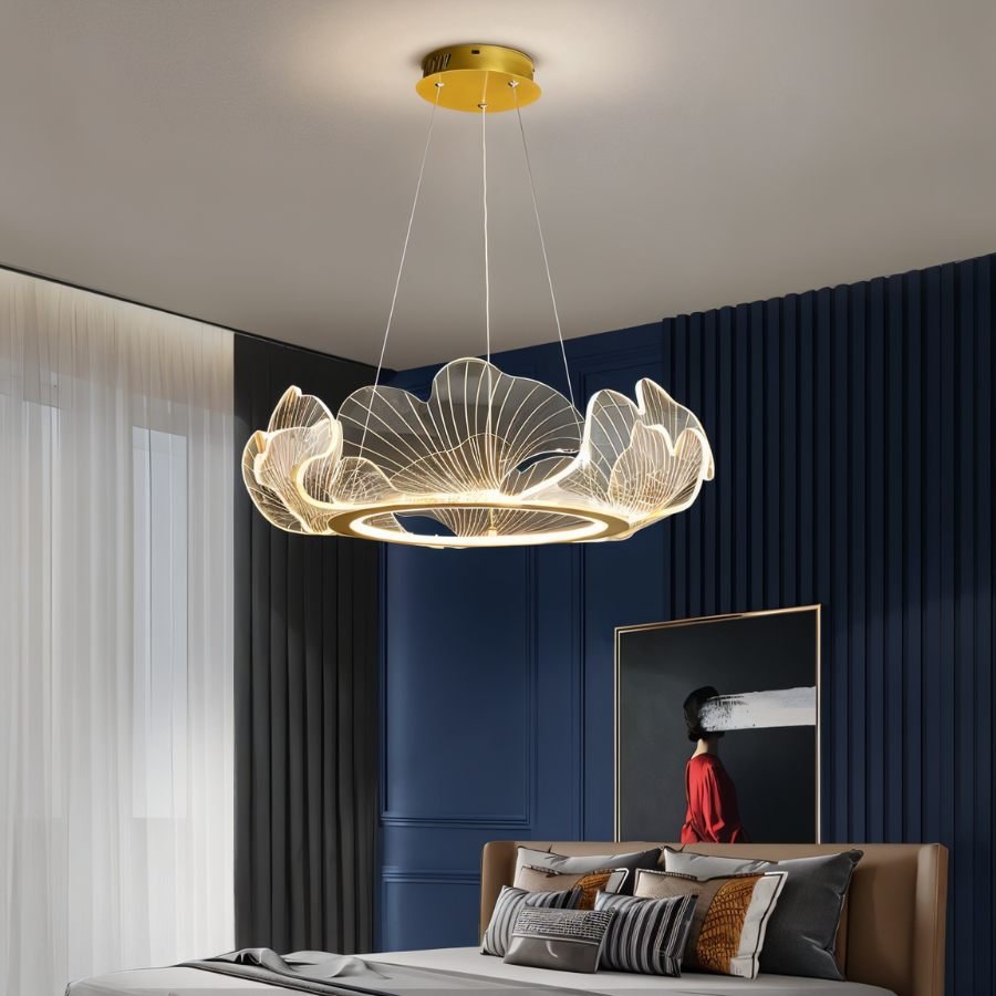 Freyza - TajiaGlow | Elegant Modern Gold Chandelier Light with Acrylic Shades